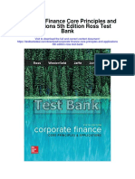 Corporate Finance Core Principles and Applications 5th Edition Ross Test Bank