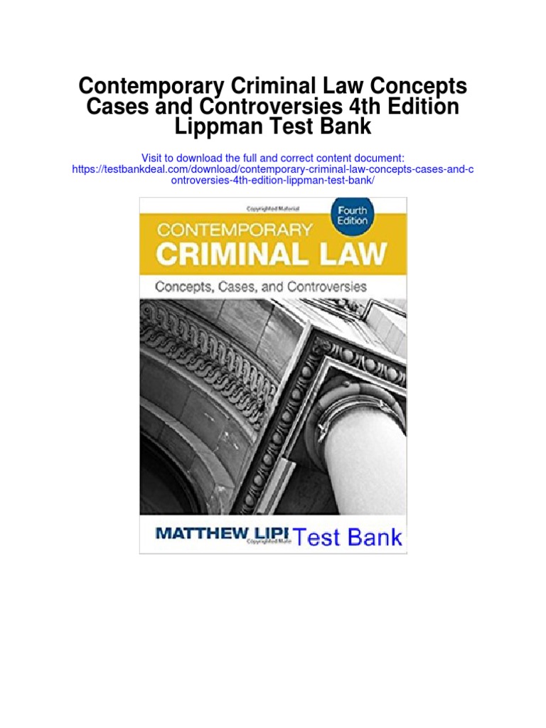 Contemporary Criminal Law Concepts Cases and Controversies 4th Edition
