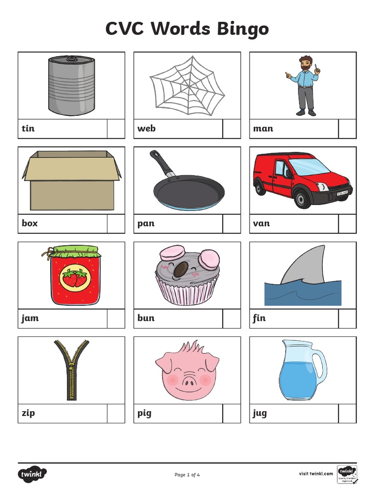CVC Word List PDF