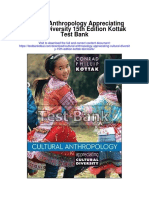 Cultural Anthropology Appreciating Cultural Diversity 15th Edition Kottak Test Bank