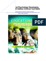 Educational Psychology Developing Learners 7th Edition Ormrod Test Bank