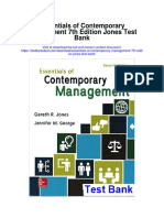 Essentials of Contemporary Management 7th Edition Jones Test Bank