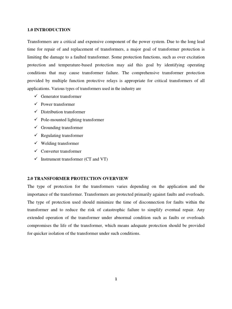 Transformer Protection Methods Explained | PDF | Transformer | Relay