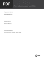 Coursework Formative Assessment Brief: Programme Name: MSC Management