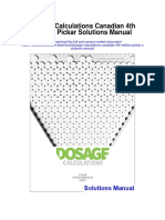 Dosage Calculations Canadian 4th Edition Pickar Solutions Manual