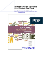 Dynamic Business Law The Essentials 2nd Edition Kubasek Test Bank