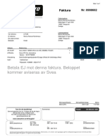 Betala EJ Mot Denna Faktura. Beloppet Kommer Aviseras Av Svea