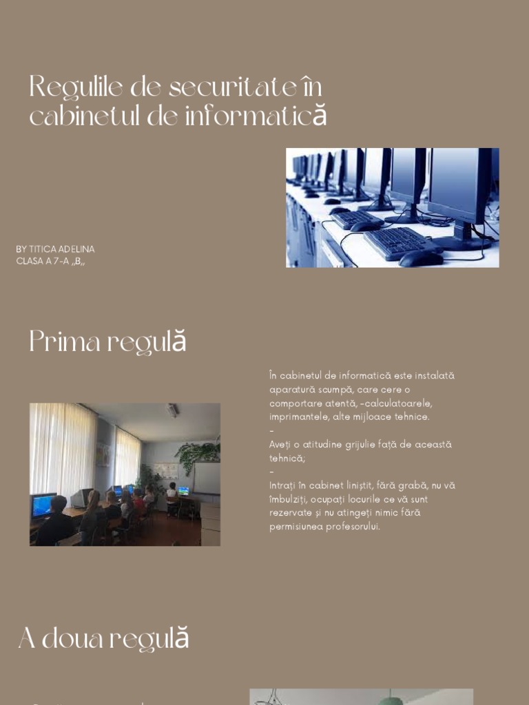 Regulile de Securitate În Cabinetul de Informatică | PDF