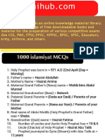 1000 Islamic Studies MCQs 