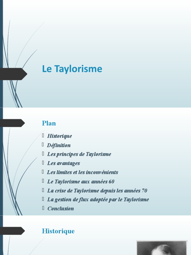 Comprendre le Taylorisme : principes et enjeux | PDF | Lean (production ...