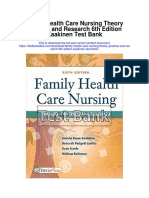 Family Health Care Nursing Theory Practice and Research 6th Edition Kaakinen Test Bank