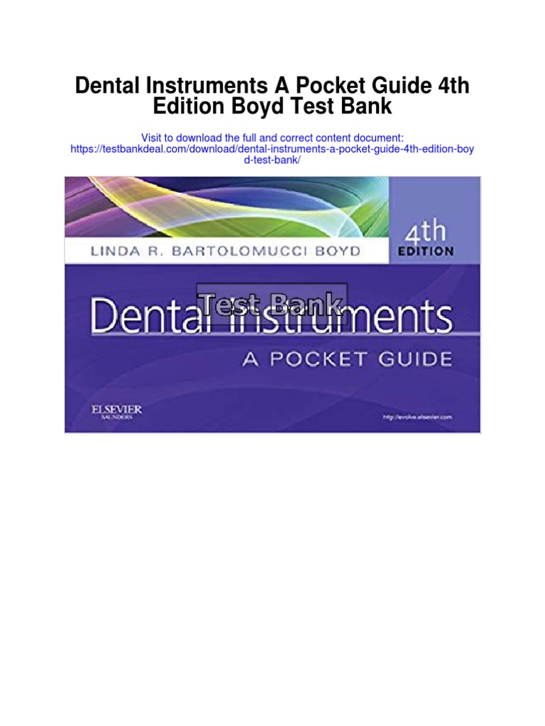 Dental Instruments A Pocket Guide 4th Edition Boyd Test Bank PDF