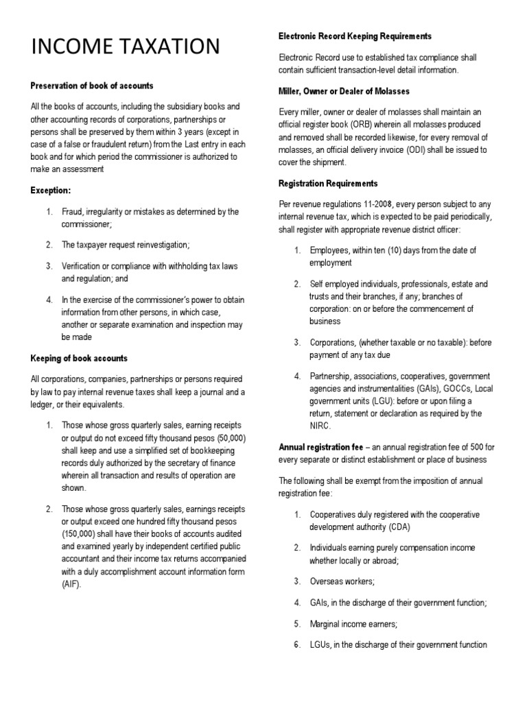 Taxation Electronic Record Keeping Requirements PDF