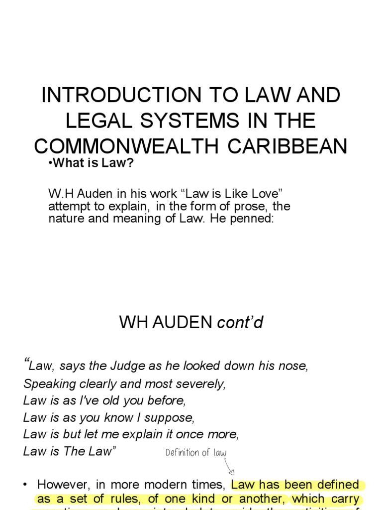 Law and Legal Systems in Jamaica | PDF | Common Law | Precedent