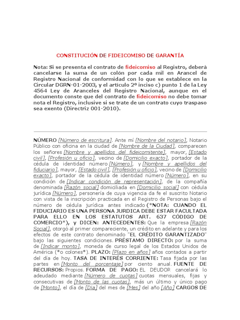 Fideicomiso de Garantía en Ecuador | PDF | Ley de fideicomiso | Fiduciario