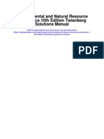 Environmental and Natural Resource Economics 10th Edition Tietenberg Solutions Manual