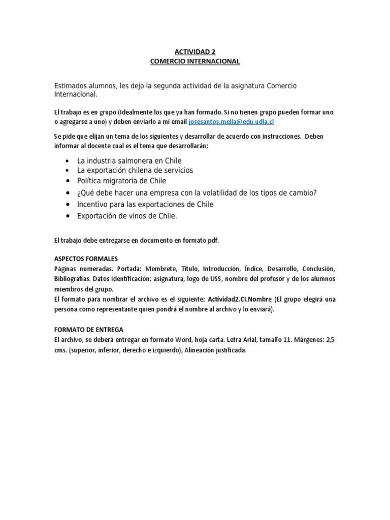 Actividad Grupo Comercio Internacional | PDF | Crecimiento personal y ...