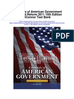 Essentials of American Government Roots and Reform 2011 10th Edition Oconnor Test Bank