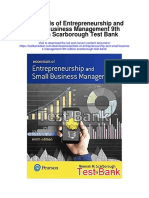 Essentials of Entrepreneurship and Small Business Management 9th Edition Scarborough Test Bank