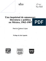 Una Inquietud de Amanecer: Literatura y Política en México, 1962-1987