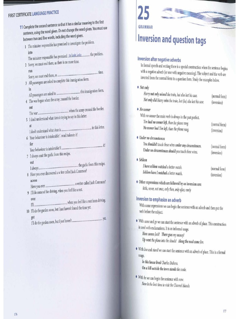 Inversion and Question Tags | PDF