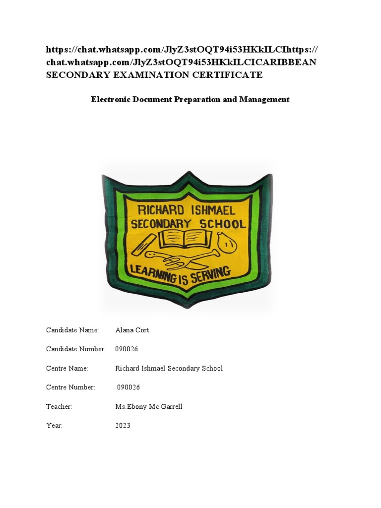 Caribbean Secondary Examination Certificate Pdf