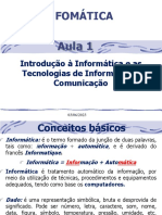 AULA 1 - Introdução À Informática e As Tecnologias de Informação e Comunicação 2023