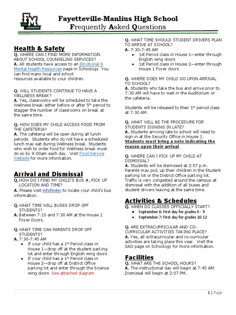 Fayetteville Manlius HS FAQ 20232024 Download Free PDF Schools