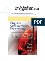 Integrated Cardiopulmonary Pharmacology 3rd Edition Colbert Test Bank