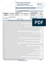 Unidad Educativa Particular "Julio María Matovelle: Cc18-Instrumento de Evaluación Sumativa Quimestral