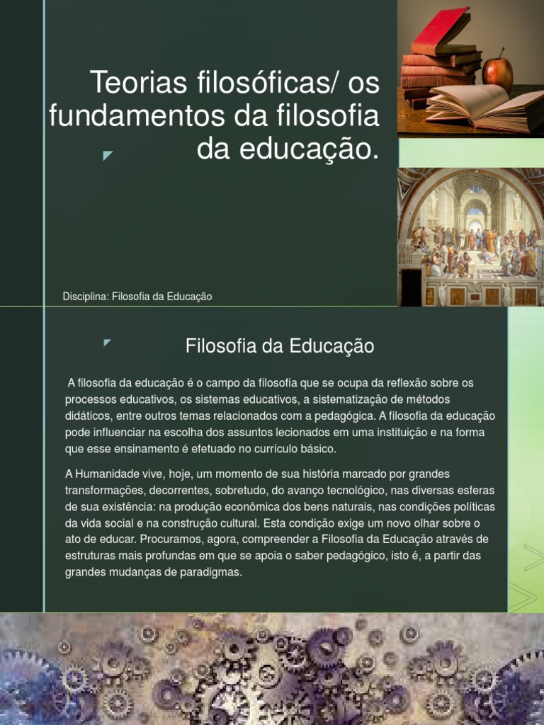 Apresentação | PDF | Pedagogia | Filosofia da Educação