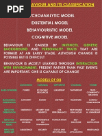 Psychoanalytic Model Existential Model Behaviouristic Model Cognitive Model