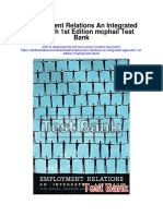 Employment Relations An Integrated Approach 1st Edition Mcphail Test Bank