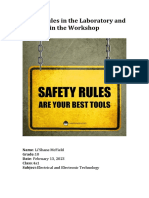 Safety Rules in The Laboratory and in The Workshop (Li'Shane McField Assignment)