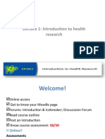 Lecture 1 - Introduction To Health Research