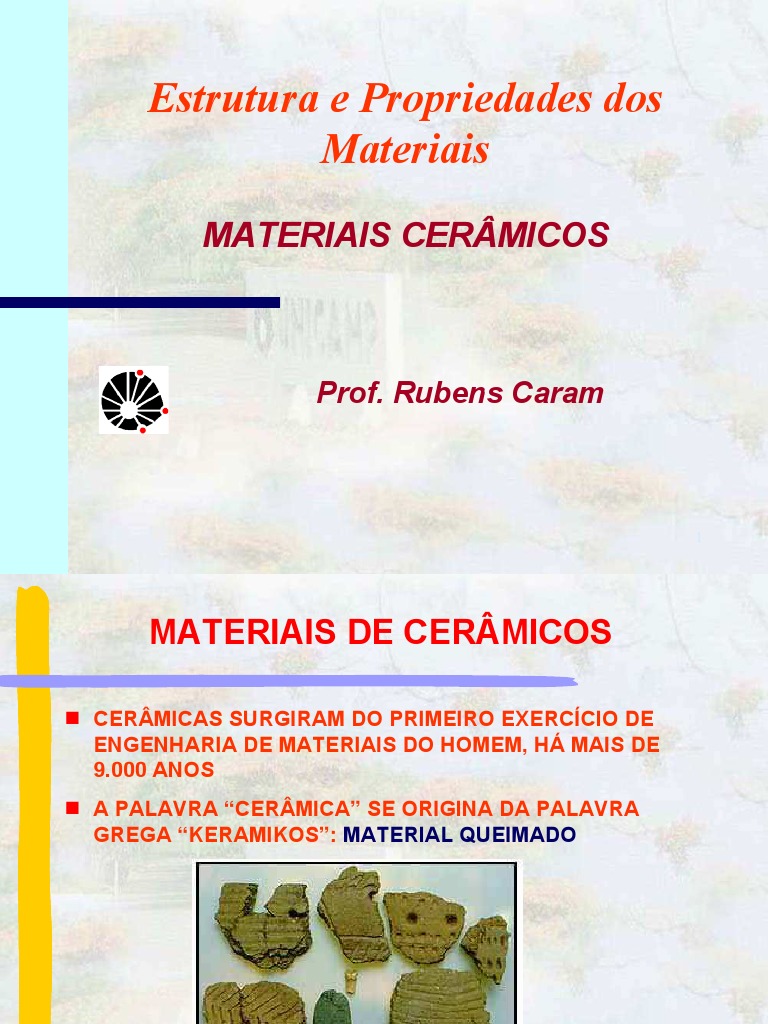 Estrutura e Propriedades da Cerâmica | PDF | Matéria | Ligação iônica