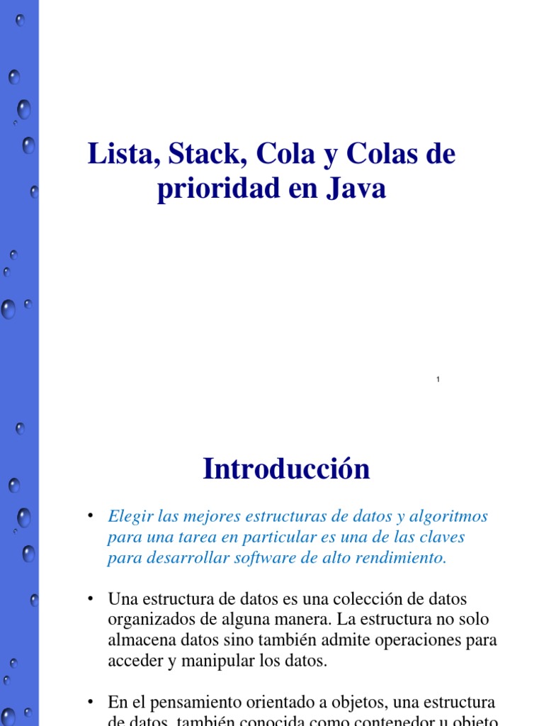 Lista, Stack, Cola | PDF | Cola (tipo de datos abstractos) | Java ...