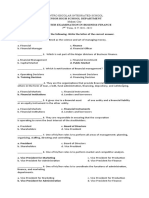 Business Finance 1st Quarter Exam 