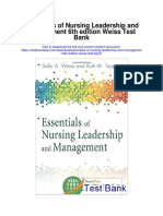 Essentials of Nursing Leadership and Management 6th Edition Weiss Test Bank
