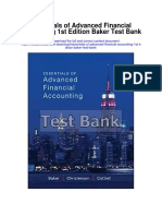 Essentials of Advanced Financial Accounting 1st Edition Baker Test Bank