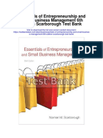 Essentials of Entrepreneurship and Small Business Management 6th Edition Scarborough Test Bank