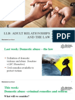 Adult Relationships - Week 10 - Domestic Violence - Criminal Remedies and Reform