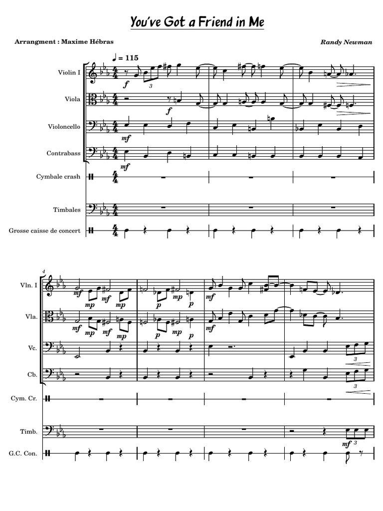 You’ve Got a Friend in Me Arrangement | PDF | Orchestras | String ...