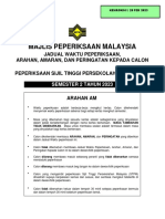 Jadual Waktu Semester 2 2023 Edisi 28 Feb 2023