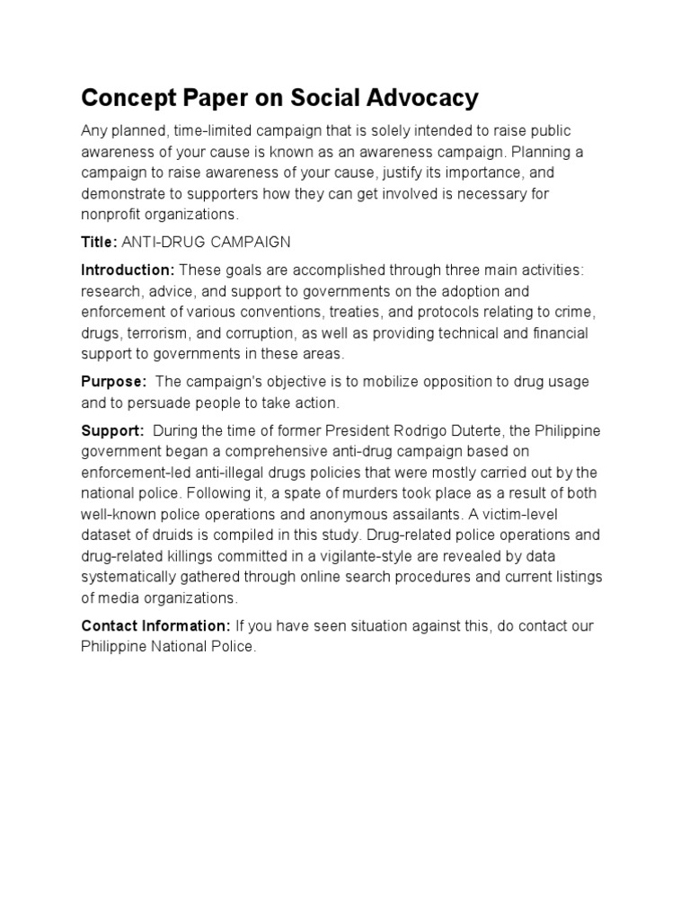 Concept Paper On Social Advocacy PDF(00)