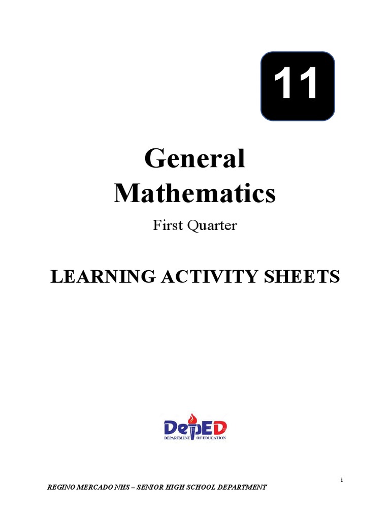 General Math LAS PDF Function (Mathematics) Exponential Function