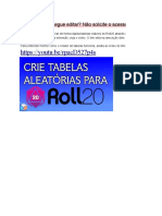 Criador de Tabelas Roll20 - Dados Críticos - Versão Google Docs