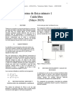 Informe 1. Caída Libre