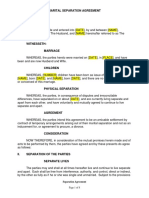 Separation Agreement Template