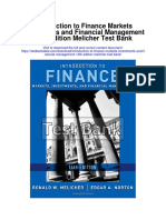 Introduction To Finance Markets Investments and Financial Management 14th Edition Melicher Test Bank
